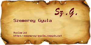 Szemerey Gyula névjegykártya